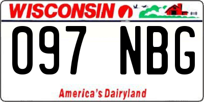 WI license plate 097NBG