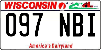 WI license plate 097NBI