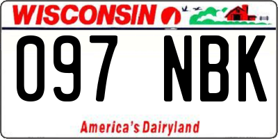 WI license plate 097NBK