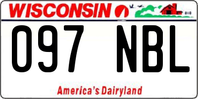 WI license plate 097NBL