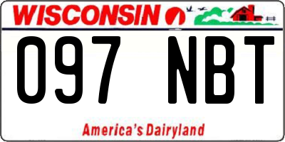 WI license plate 097NBT