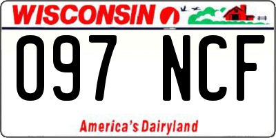 WI license plate 097NCF