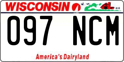 WI license plate 097NCM