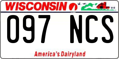 WI license plate 097NCS