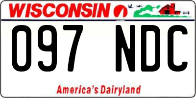 WI license plate 097NDC