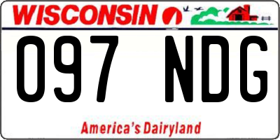 WI license plate 097NDG