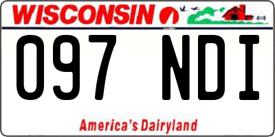 WI license plate 097NDI