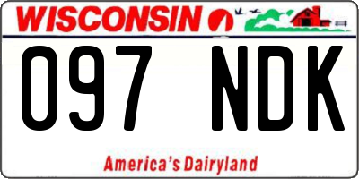 WI license plate 097NDK