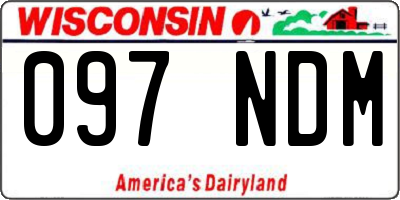 WI license plate 097NDM