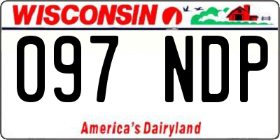 WI license plate 097NDP