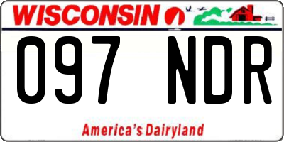 WI license plate 097NDR