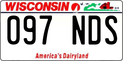 WI license plate 097NDS