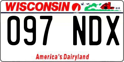 WI license plate 097NDX