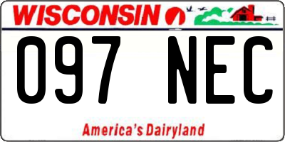 WI license plate 097NEC