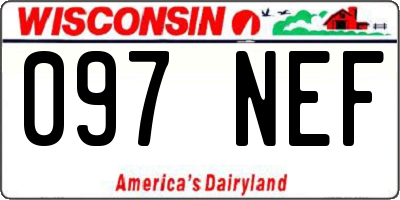 WI license plate 097NEF