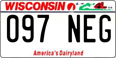 WI license plate 097NEG