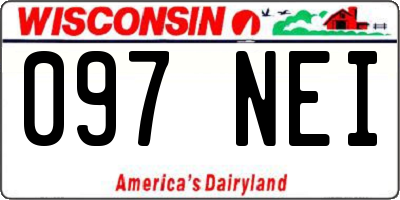 WI license plate 097NEI