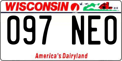 WI license plate 097NEO