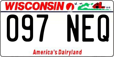 WI license plate 097NEQ
