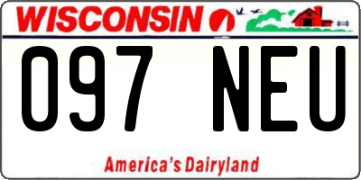 WI license plate 097NEU