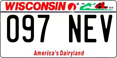 WI license plate 097NEV