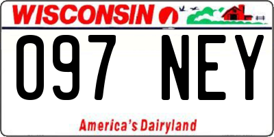 WI license plate 097NEY