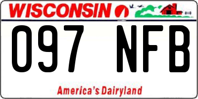 WI license plate 097NFB