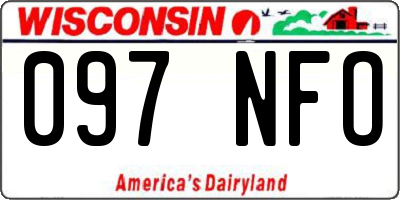 WI license plate 097NFO