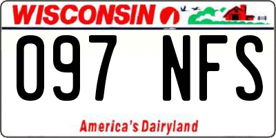 WI license plate 097NFS