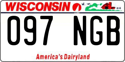 WI license plate 097NGB