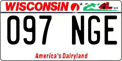 WI license plate 097NGE