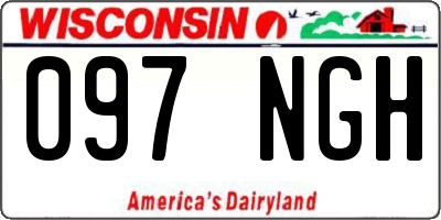 WI license plate 097NGH
