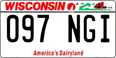 WI license plate 097NGI