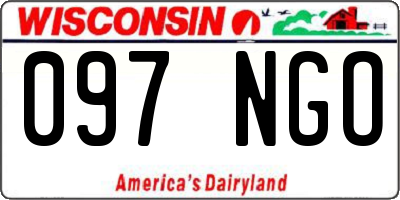 WI license plate 097NGO