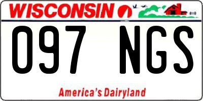 WI license plate 097NGS