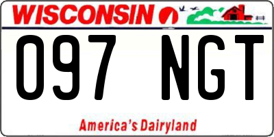 WI license plate 097NGT