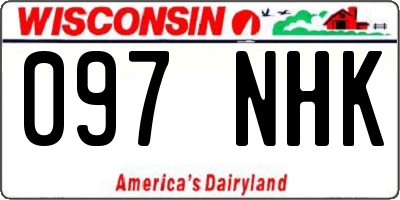 WI license plate 097NHK