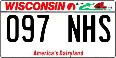 WI license plate 097NHS