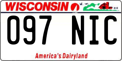 WI license plate 097NIC