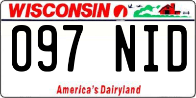 WI license plate 097NID