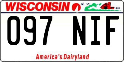 WI license plate 097NIF
