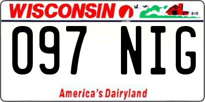 WI license plate 097NIG