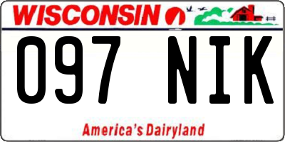 WI license plate 097NIK