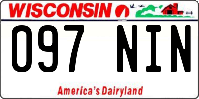 WI license plate 097NIN