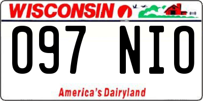 WI license plate 097NIO