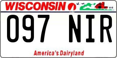 WI license plate 097NIR