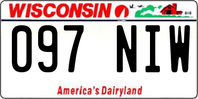 WI license plate 097NIW