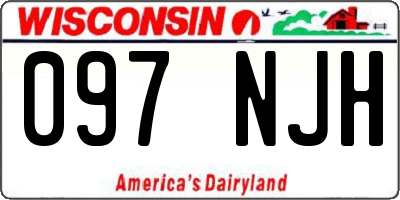 WI license plate 097NJH