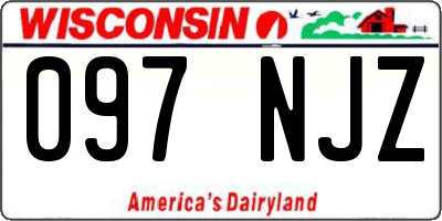 WI license plate 097NJZ