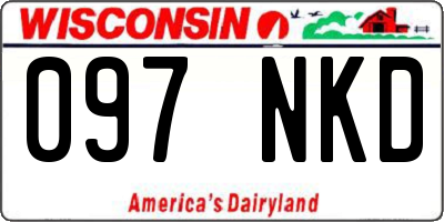 WI license plate 097NKD